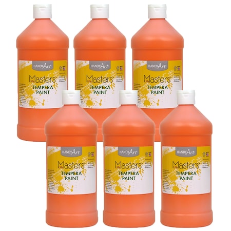 Handy Art Little Masters Tempera Paint, Orange, 32 oz., 6PK 203715